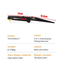 TOUGHBUILT Folding Jab Saw with 4 Blades 5 in 1 Woodworking Saws Garden Logging Hand Saws TB-H4S5-23FU 2