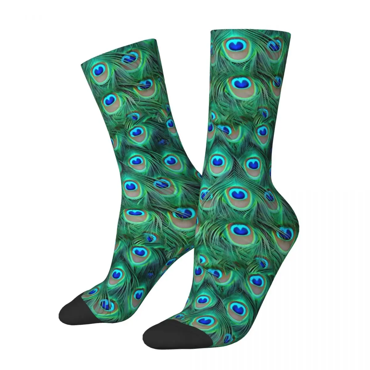 

Peacock Feather Socks Autumn Animal Print Stockings Gothic Female Breathable Socks Design Skateboard Anti Slip Socks