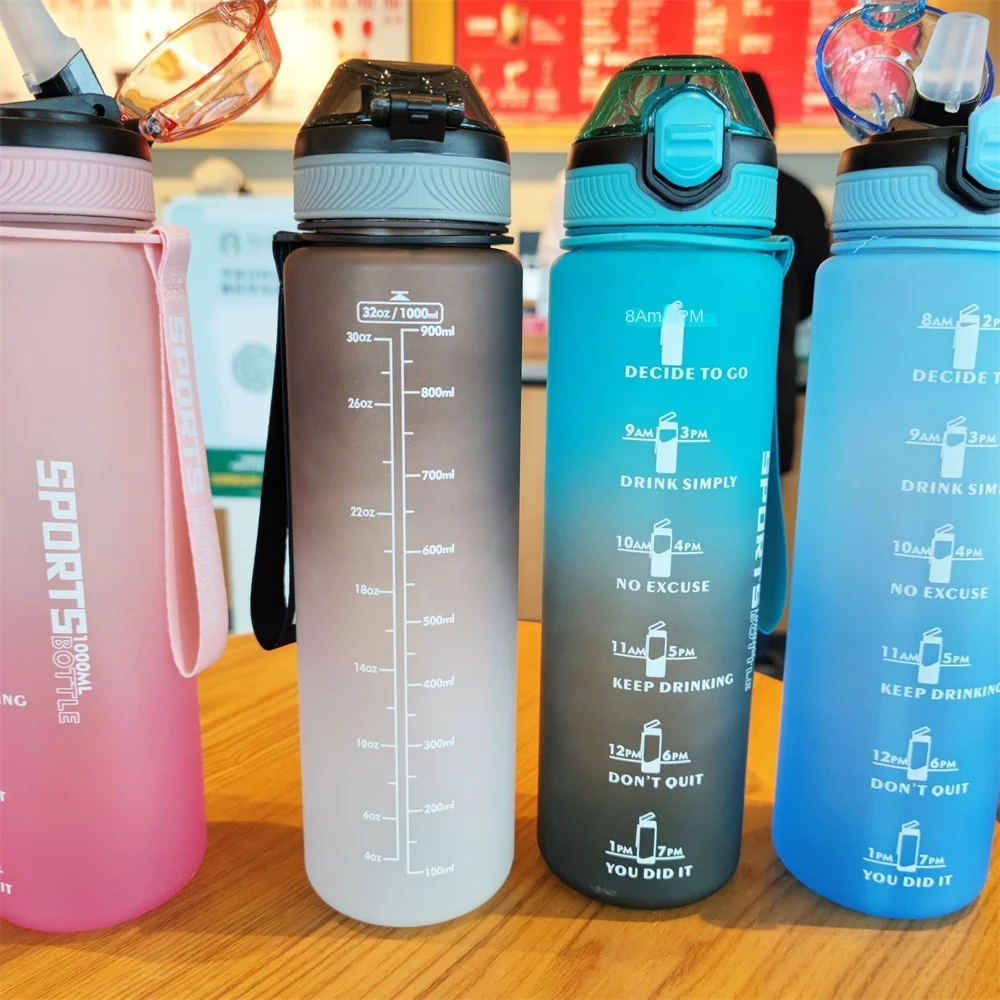 

Пластиковая чашка, простой объем, уличный чайник, градиентный утиный клюв, большая бутылка для питья, чашка для воды, пластиковая космическая соломенная чашка для фитнеса