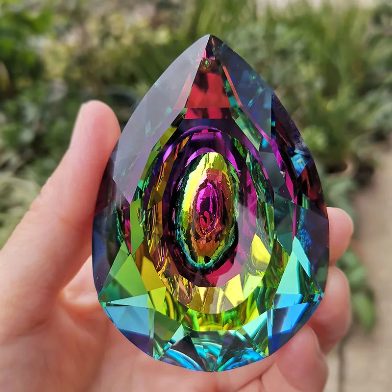 76mm Crystal Prism Suncatcher chakra Hanging Pendant Chandelier Parts