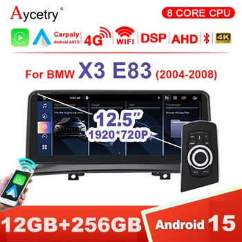 Pantalla Estéreo Inalámbrica para Auto con CarPlay Android 15 de 12.5' para BMW X3 E83 2004-2009 IDrive, Radio de Auto 2Din, Reproductor Multimedia, GPS, Bluetooth, 4G LTE 1