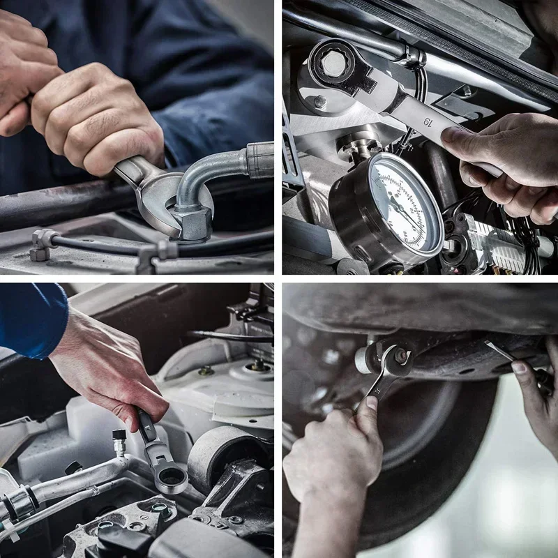 Flexible Ratchet Combination Spanner Wrench for Auto Home Repair