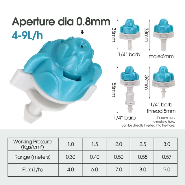 4-9L/H 1-Utas Ködös Fúvóka 19-39L/H Kereszt Porlasztó Sprinkler Otthoni Kerti Hűtőrendszer Spray Fej Öntözés - Image 2