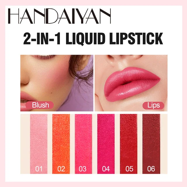 58087-1f2002.jpg Fruit Juice Lip Tint Non-stick Cup Liquid Lipstick and Blush 2 In1 Waterproof Long Lasting Water Lip Stain Lips&cheek Makeup 1pc