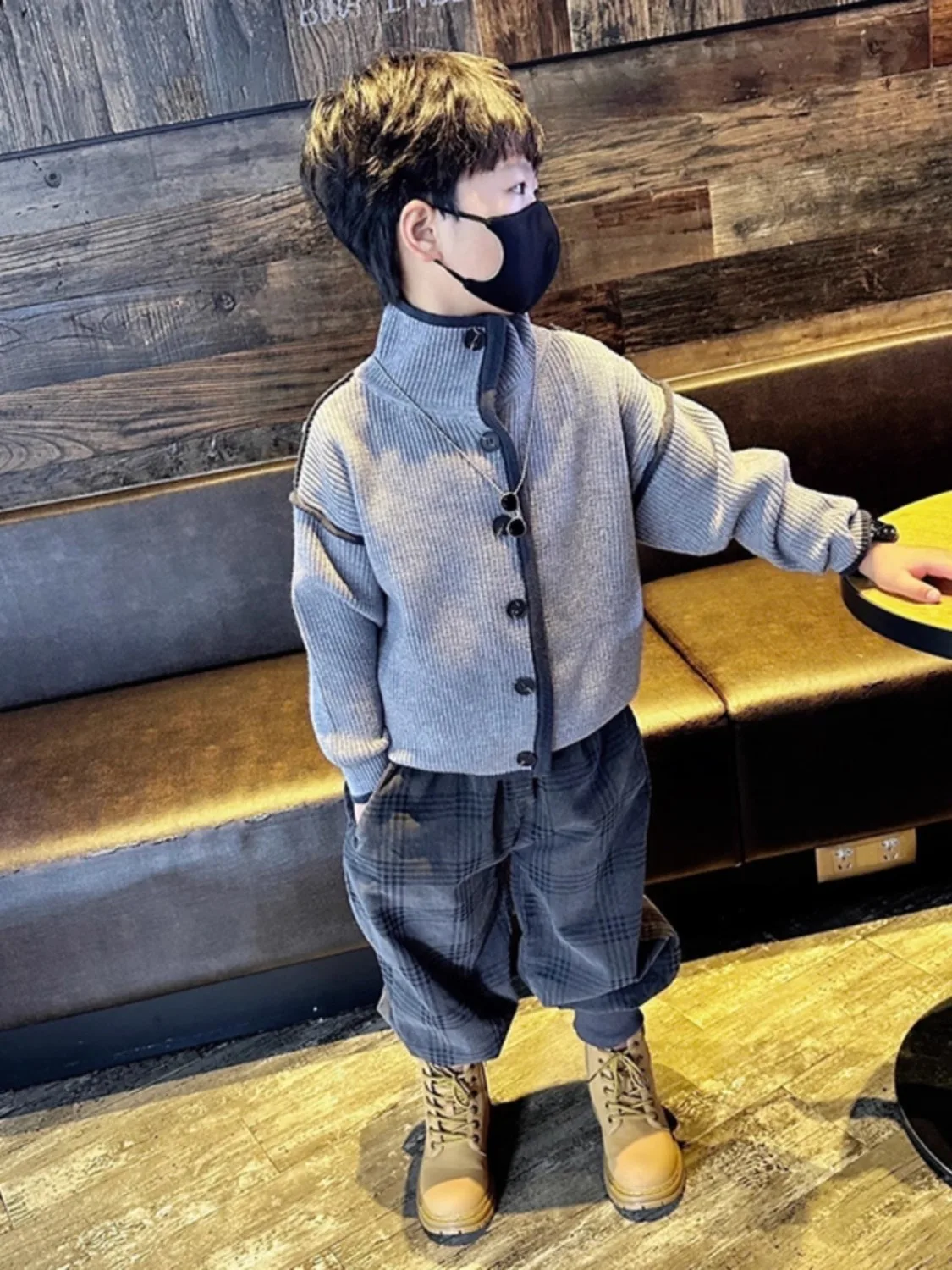 

Winter Autumn Boys Warm Solid Color Cardigan Coat Jacket Sweater Soft Korean Thicken Childrens Toddler Clothing Tops Outwear