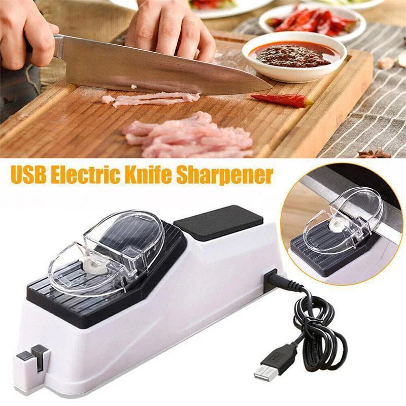 

Electric Knife Sharpener and Scissors Wear-resistant ABS Stainless Steel USB Interface Home Kitchen Household Tools