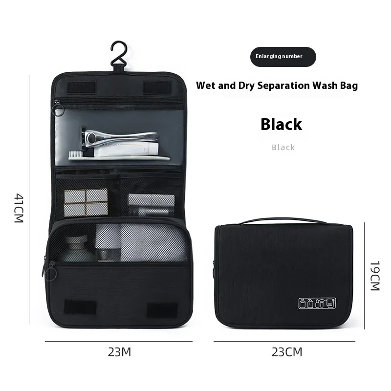 Organizador de artículos de tocador plegable, estuche de maquillaje colgante para baño, neceser de cosméticos para viajes y negocios._voghion.com