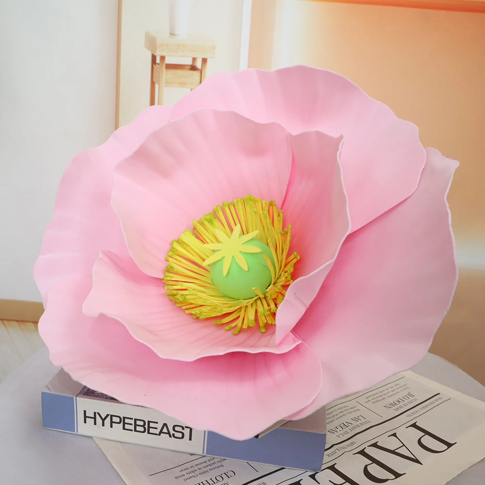 

Искусственный большой цветок мака из пены, дисплей для гостиной, свадебные принадлежности для улицы, украшение для двора