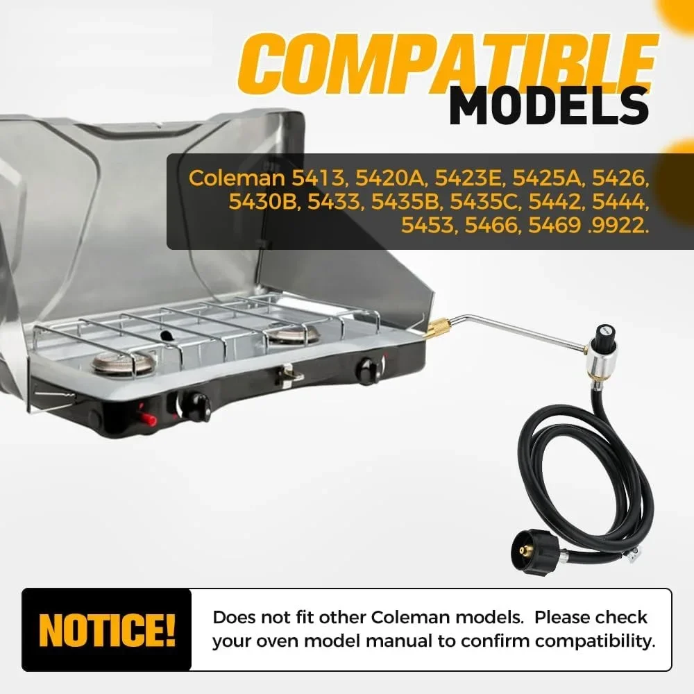 Propane Regulator ATKKE 4FT Propane Extension Hose For 1Lb Tank