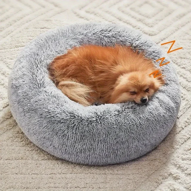 60cm Plush Pet Nest Winter Cat Nest Dog Nest Warm Detachable and Washable Round Cat Nest Pet Bed Seasonal Universal Decoration 3