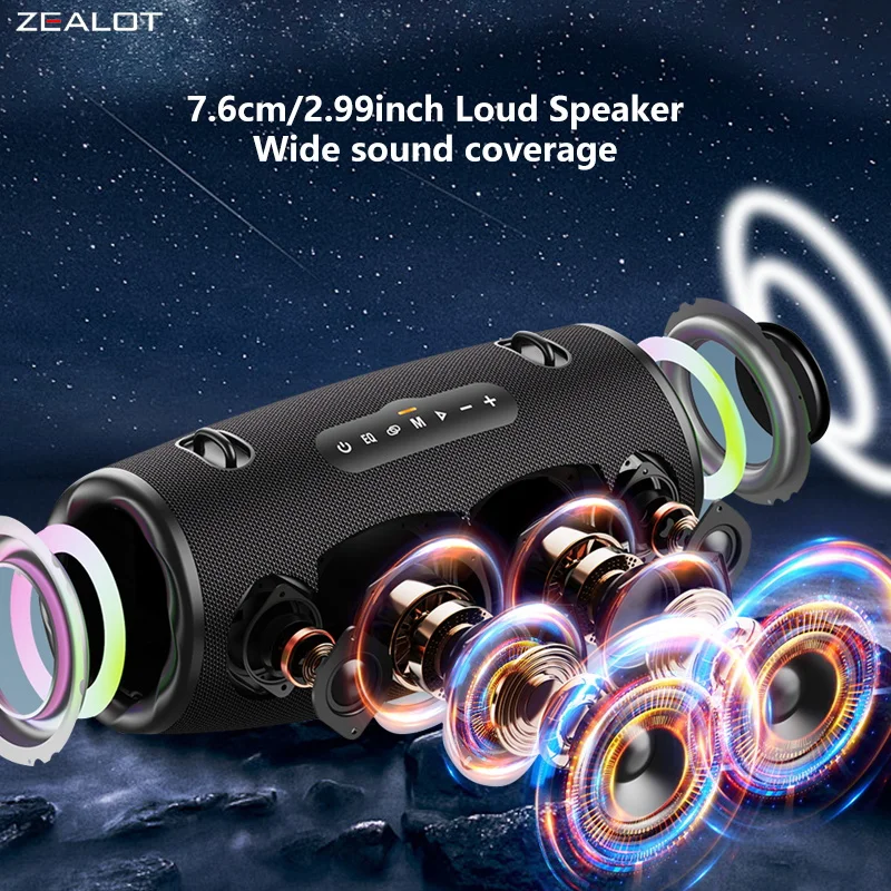 元値18000円超！ZEALOT-S87 ワイヤレス ZEALOT S87 80W Wireless Speakers, Outdoor Portable Subwoofer