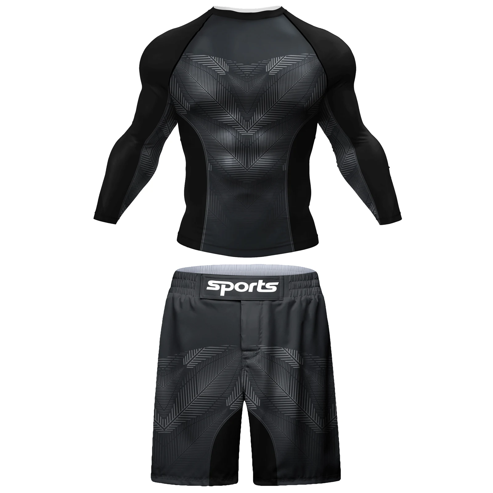 Cody Lundin Male Shirt + Pants Gym Set Men's MMA No Gi Jiu-Jitsu Brazilian Grappling Kickboxing Fitness Training Rash Guard Sets 3