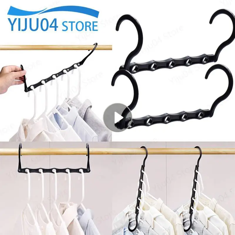 9-hole Triangle-shaped Creative Multi-functional Clothes Hanger For Space  Saving And Wrinkle Prevention