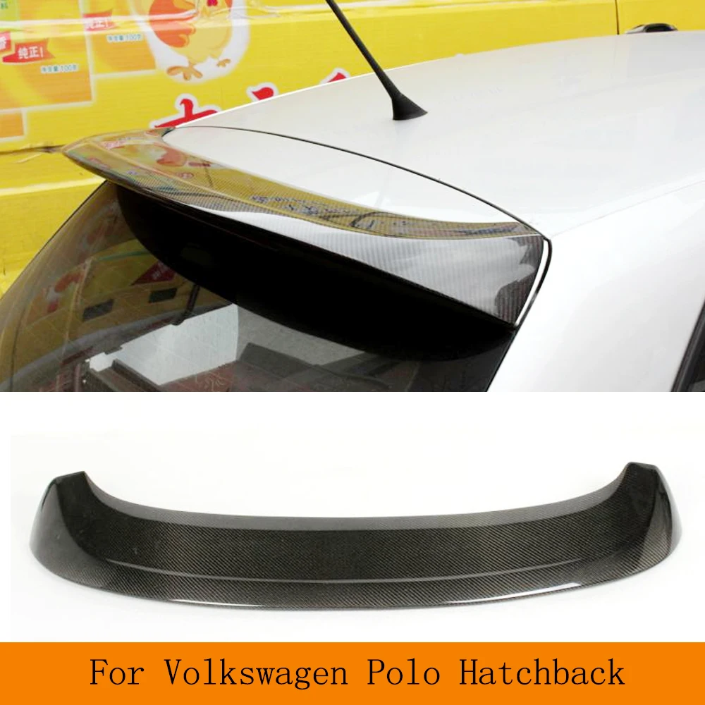 Carbon Fiber Rear Roof Spoiler Window Wings For Volkswagon VW Polo 2010