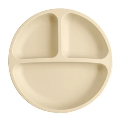 Silicone Suction Baby Dining Plate - BPA - Free Toddler Training Tableware (12 - beach sand)