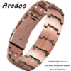 ARADOO Premium Copper Bracelet for Men with Grid Pattern Design Magnetic Wristband Jewelry Gifts 11