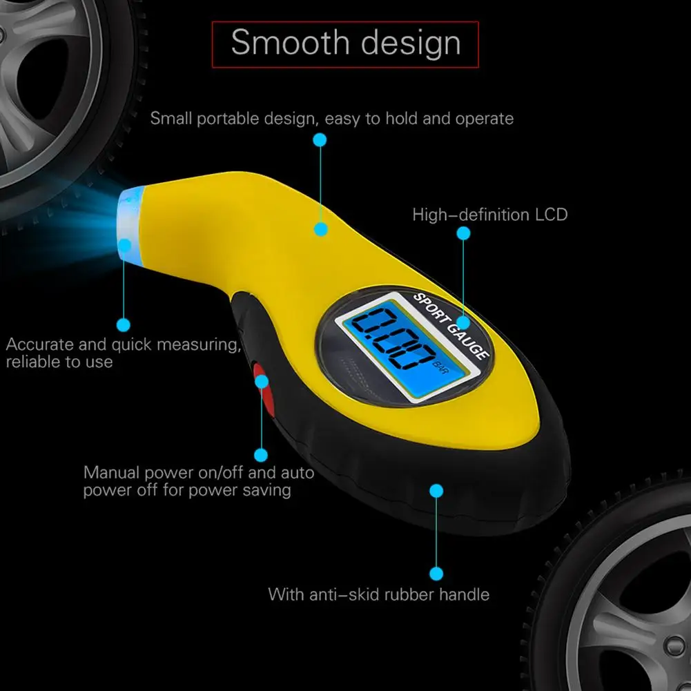 Tire Pressure Gauge Car Bike Truck Auto Air PSI Meter Tester Digital LCD