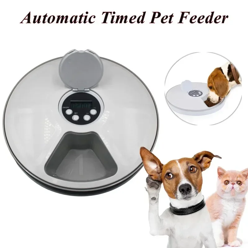 

Dry Timing 24 Pet Off 40% Dog Feed Electric Dispenser Round Food Meals Automatic Grids Feeder Supplies Hours 6 Cat