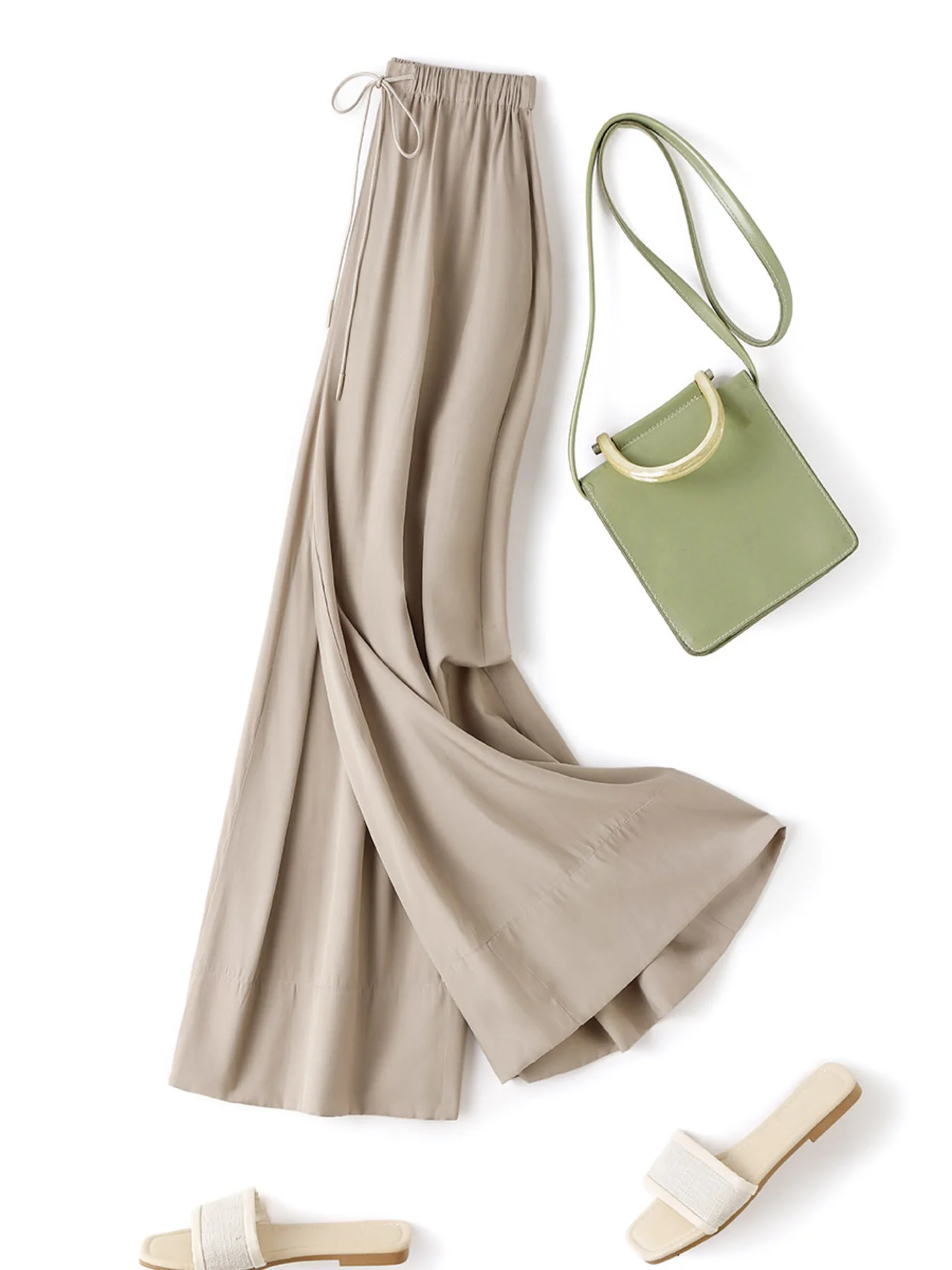 2024 Summer New Women Casual Pants Summer Soft Comfortable Casual Pants Eight Air Wide Leg Casual Pants
