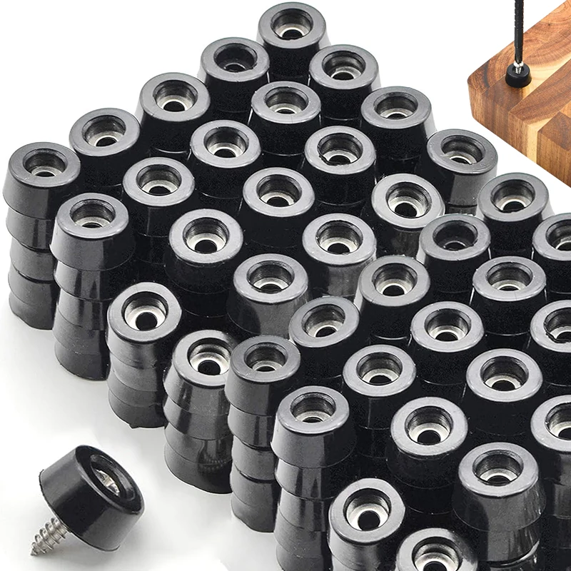 Black Rubber Pads Floor Protectors Anti Slip Table Chair Furniture Leg Cover Cabinet Bottom Round Tips Cushion Absorber Gaskets