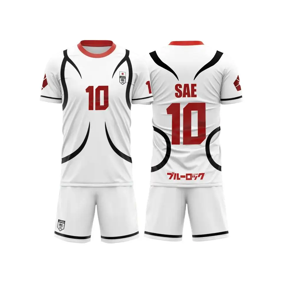 Blue Lock Japan U20 White Cartoon Anime Cosplay Men Jersey Summer Children Short Sleeve Set Fashion Women Cosplay Sets - Image 2