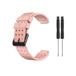 Premium Silicone Watch Band with Tool - Wear Resistant Replacement Strap (Peach Powder)