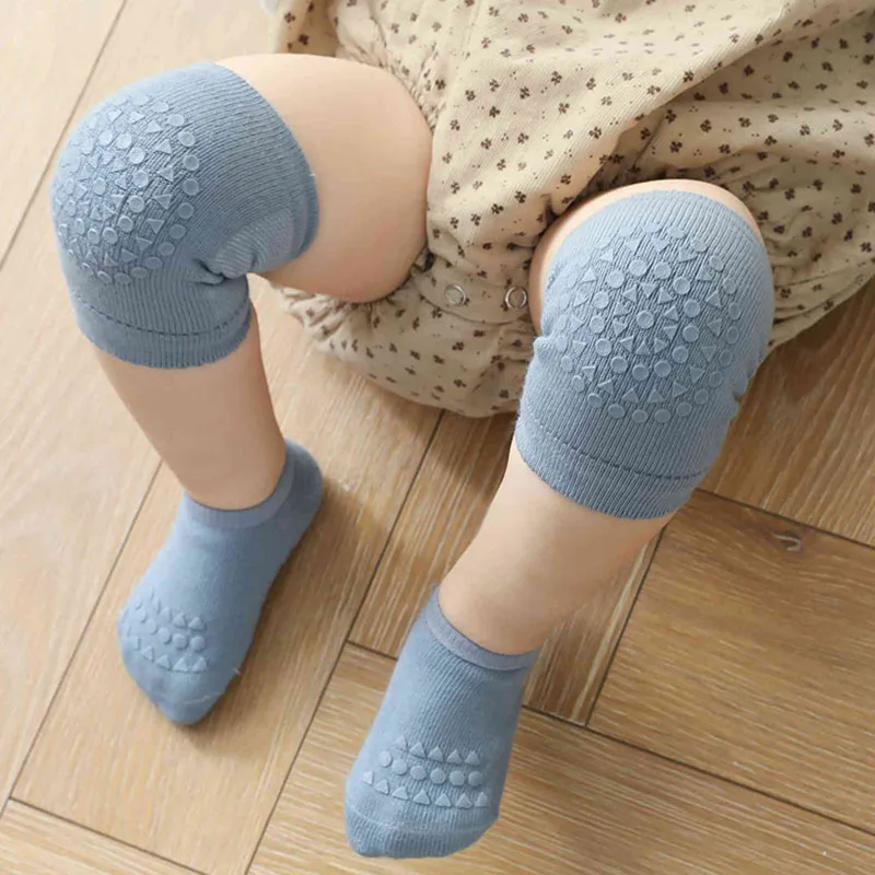 

2Pairs/set Baby Knee Pads Boy Socks Set Solid Color Anti-Slip Girl Socks Kneecap Kid Crawling Safety Floor Socks Knee Protector
