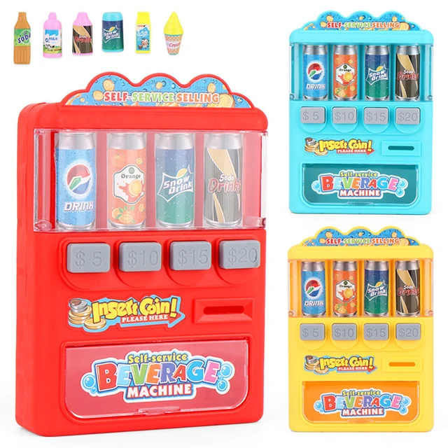 Children Pretend Play Toy Drink Vending Machines with Simulation Coin Role Play Educational Gift Toys 1