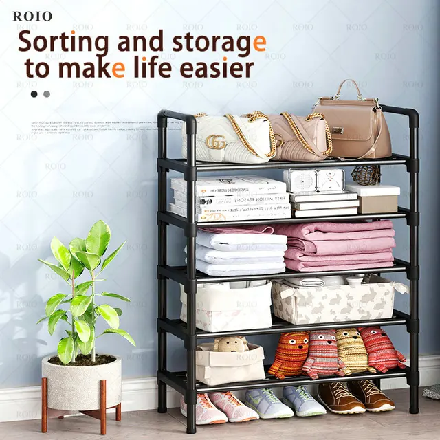 Simple Shoe Rack DIY Easy Assemble Dustproof Boots Organizer Stand Holder Space-Saving Shoes Storage Shelf Entryway Shoe Cabinet 5