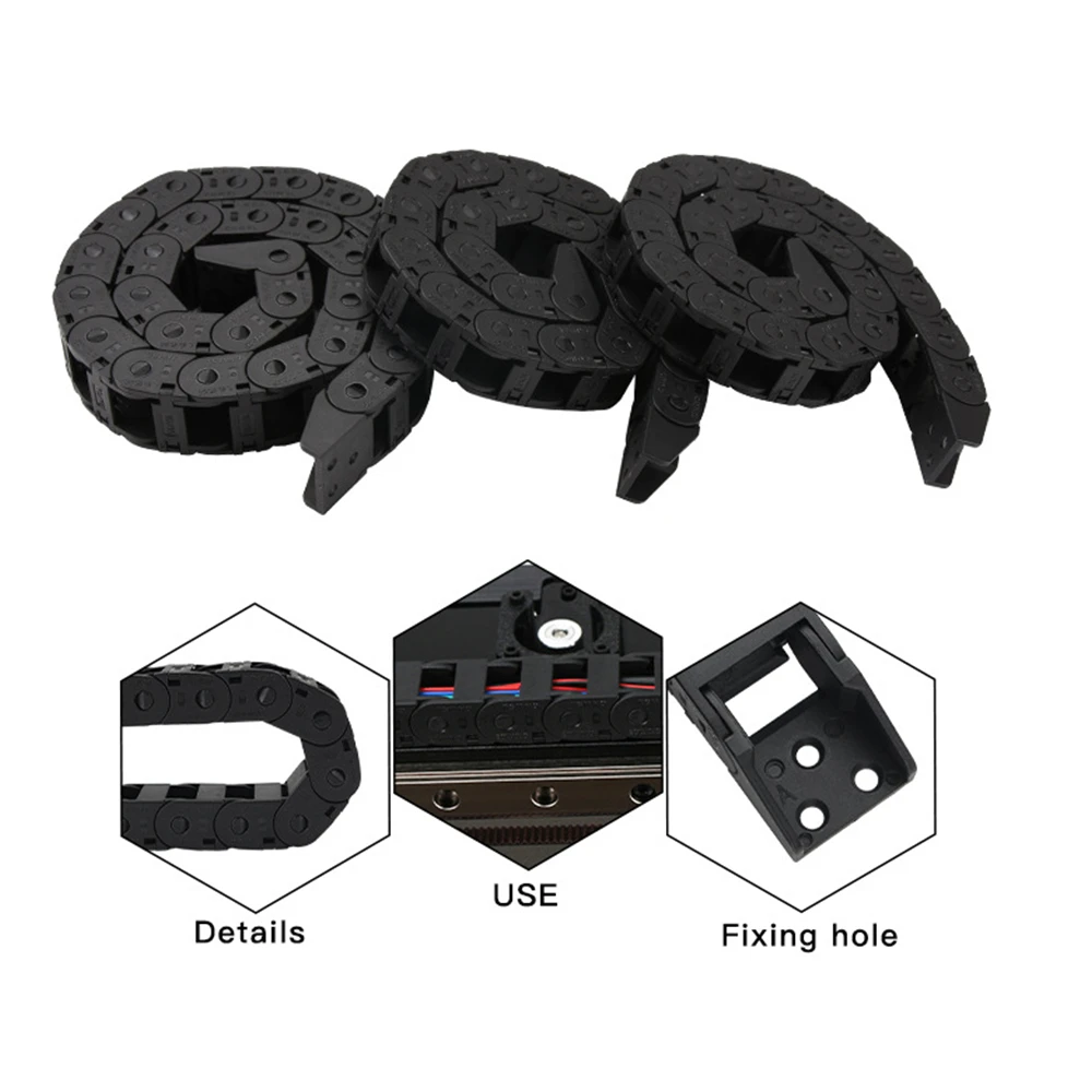 Soft High Quality Nylon 300mm For VORON 2.4 Cable Chains Set Black Opening Type Wire Chains For 3D Printer