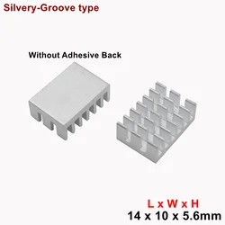 10 - Pack Aluminum Heatsink Radiators for Enhanced Heat Dissipation (Silver Groove)