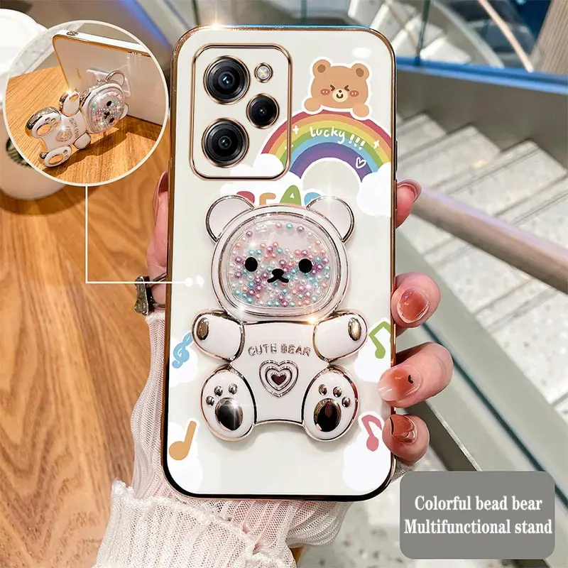 Rainbow Raccoon Holder Plating Phone Case Cover