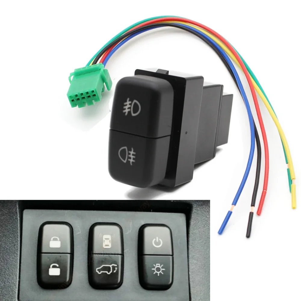 1PC Dual Switch Car Front Fog Rear Fog Light Button Switch with ...