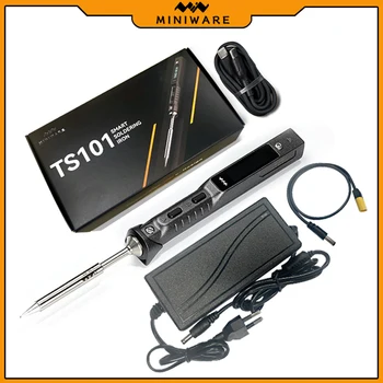 오리지널 TS101 전기 납땜 인두, 온도 조절 가능, 디지털 미니 USB 납땜 스테이션, 24V 3A 전원 공급 장치, TS100 업그레이드