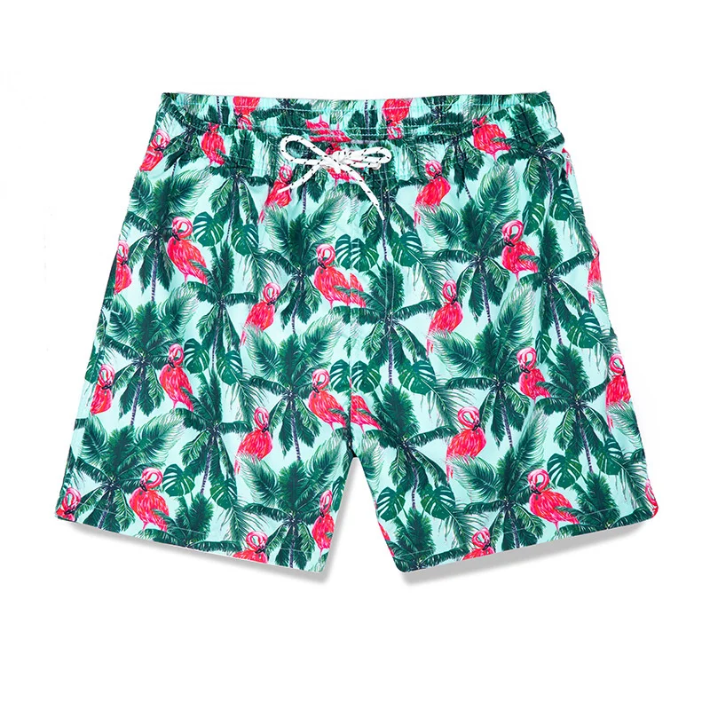 Colorful Hawaiian 3d Print Beach Shorts Men Summer Street Plants Flamingo Short Pants Surf Board Shorts Outdoor Swim Trunks 2