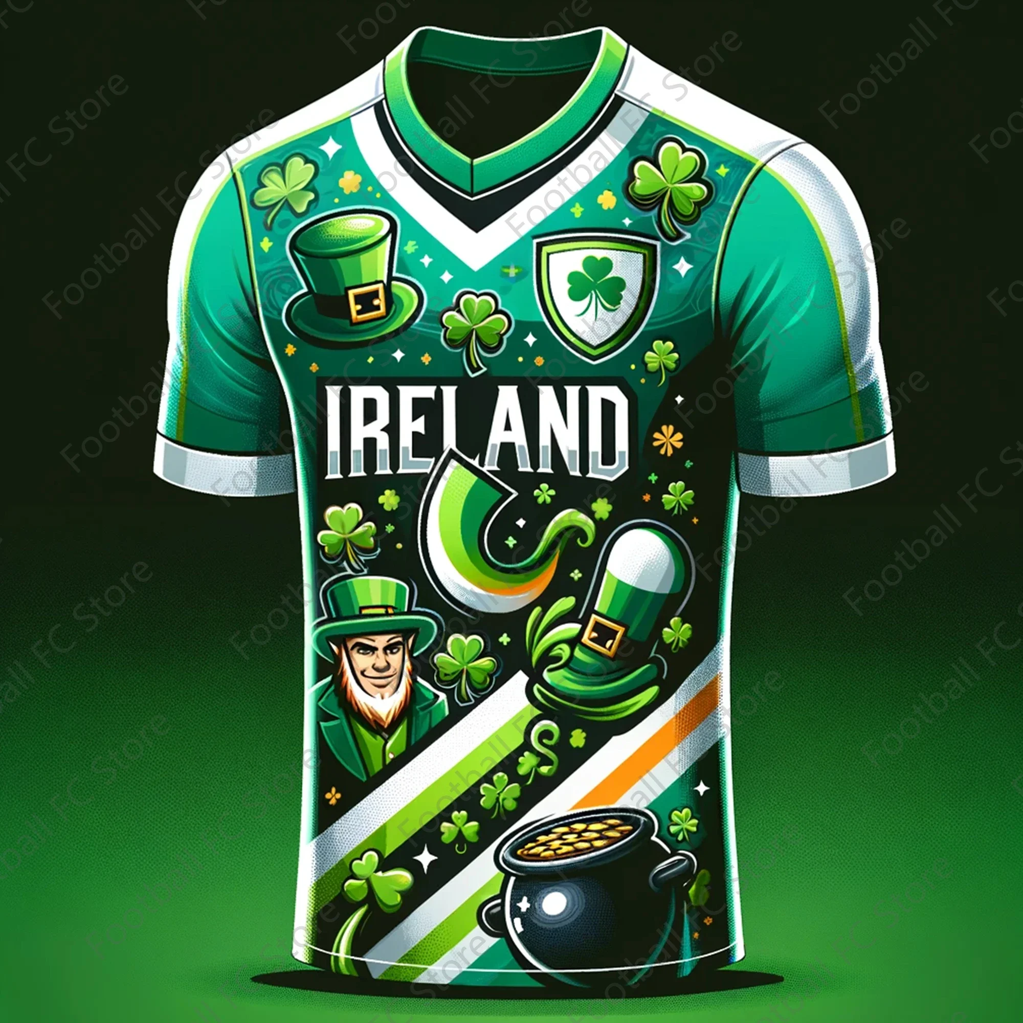 

2024 St. Patrick's Day Celebration Tee - Limited Edition Custom Irish Jersey with Vibrant Shamrocks, Lucky Charms & Green Pride
