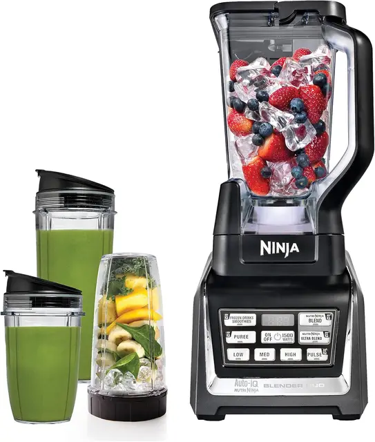 Bl642 Nutri Personal & Countertop Blender With 1200W Auto-Iq Base, 72 Oz. Pitcher, And 18, 24, & 32 Oz. To-Go Cups With Spout 1