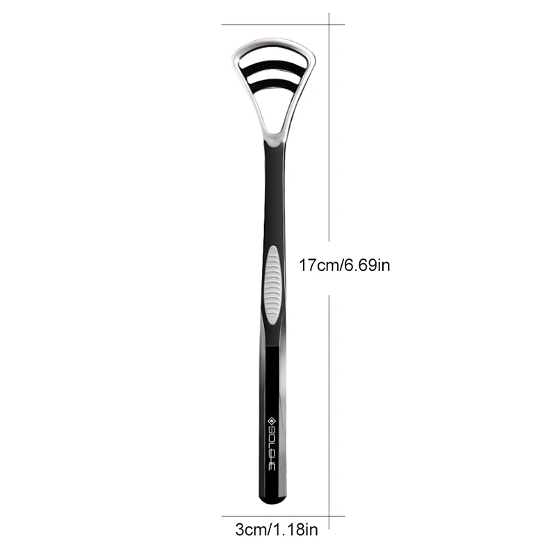 Dual-Use Oral Hygiene Cleaning Brush and Tongue Scraper