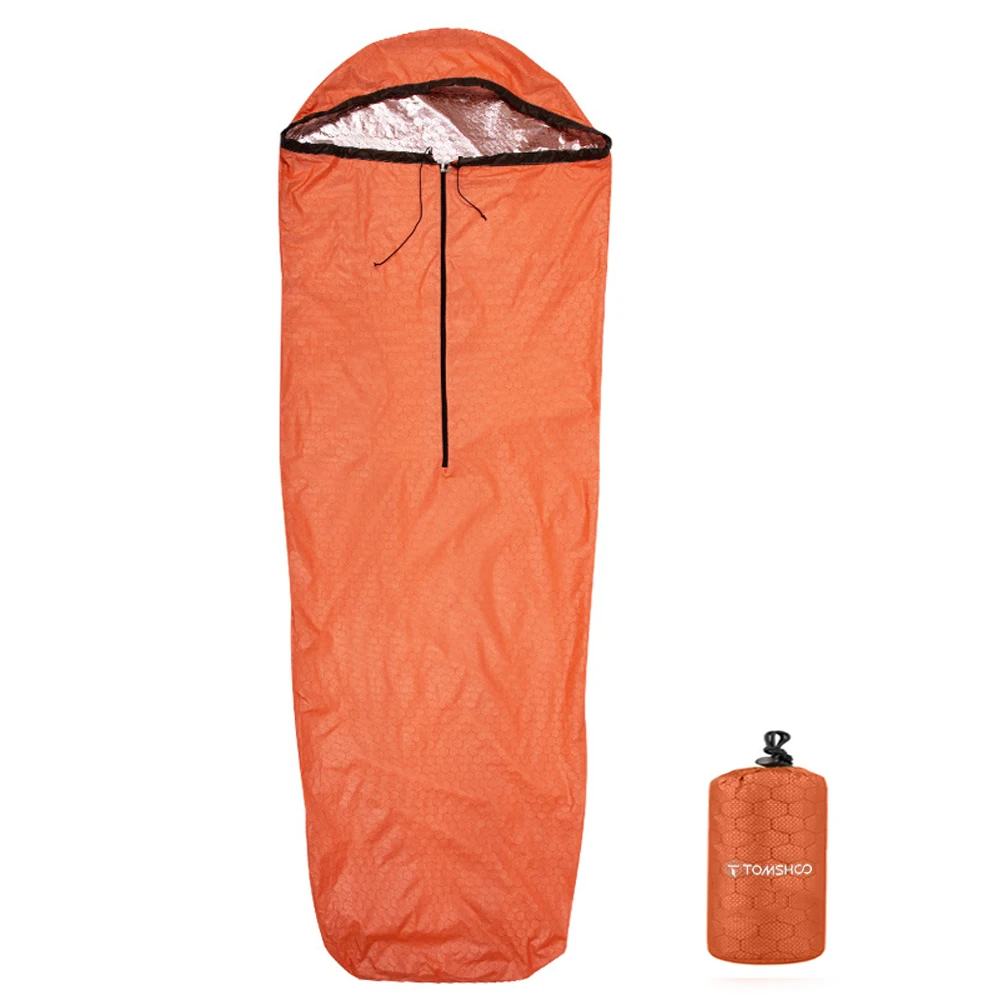 TOMSHOO Emergency Sleeping Bag Lightweight Waterproof Heat Reflective Thermal Sleeping Bag Survival   Gear for Outdoor Camping