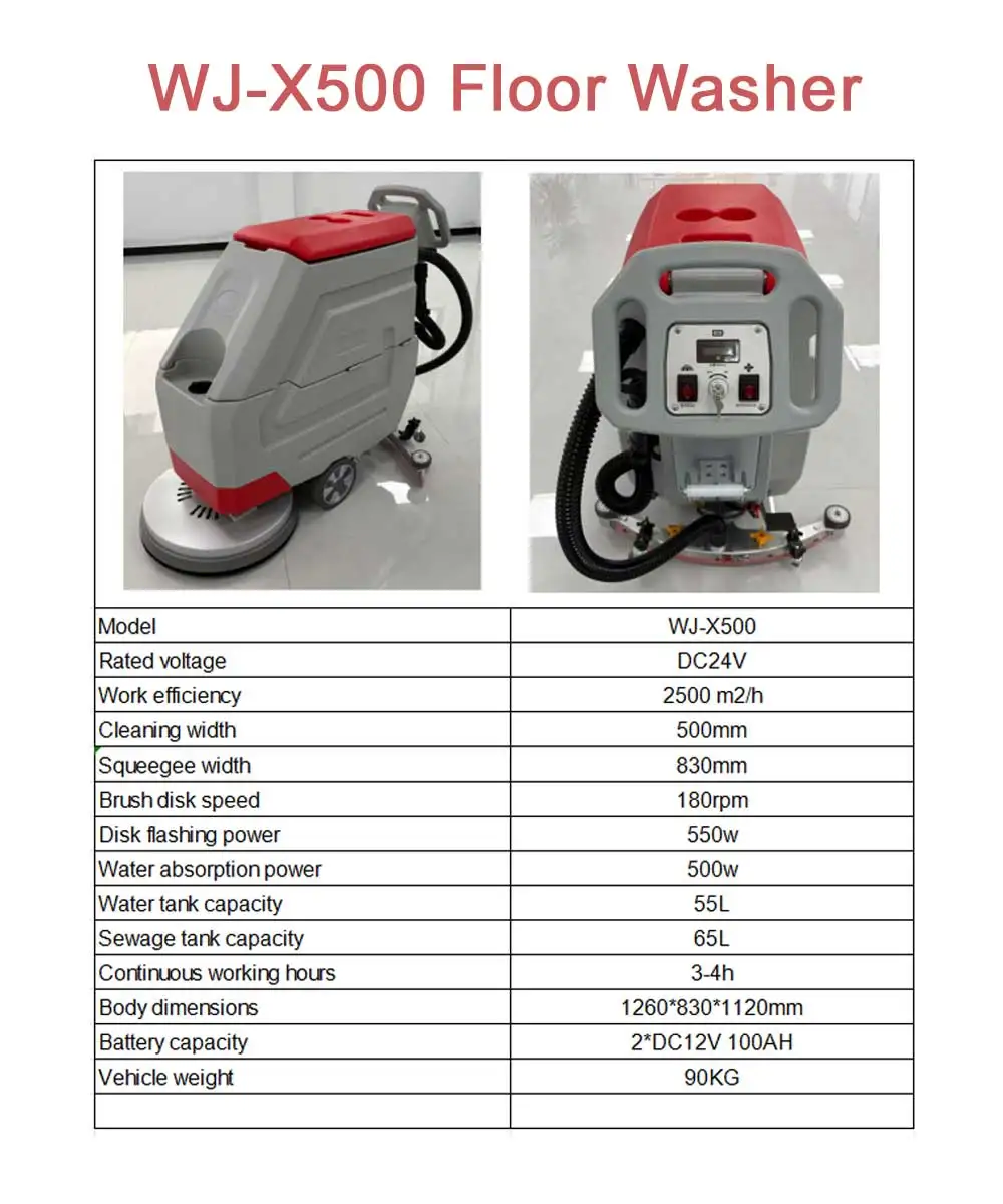 Professional Floor Sweeper Industrial Road Cleaning Washer Machine Walk-behind Floor Scrubber for Factory Workshop Supermarket - 6