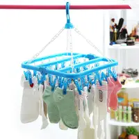 32 Clip Clothes Drying Rack With Clip For Socks And Underwear Drying Folding Laundry Hanger Multi-purpose 2