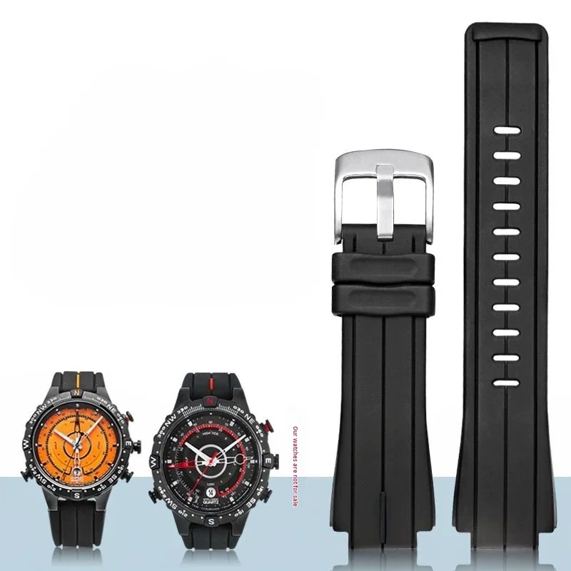 Waterproof Soft Silicone Sports Strap 24-16mm Men's Rubber Watchband