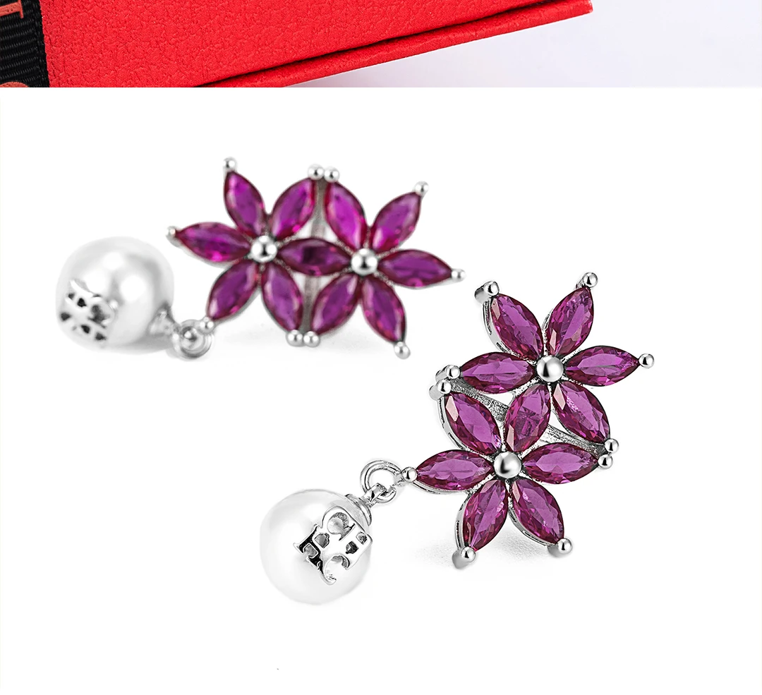 CH Blumen-Perlen Cosplay-Accessoires Kristallblütenblätter mit CH-Buchstaben-Logo Romantische Hängeohrringe für Frauen Horror-Kostüm-Requisiten – Detail 13