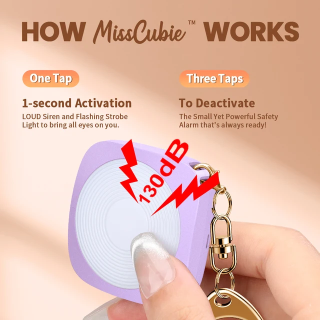Elecpow 130dB Personal Self Defense Alarm With keychain 4 Light Modes LED Emergency Light Type-C Charging Women Security Alarm 2