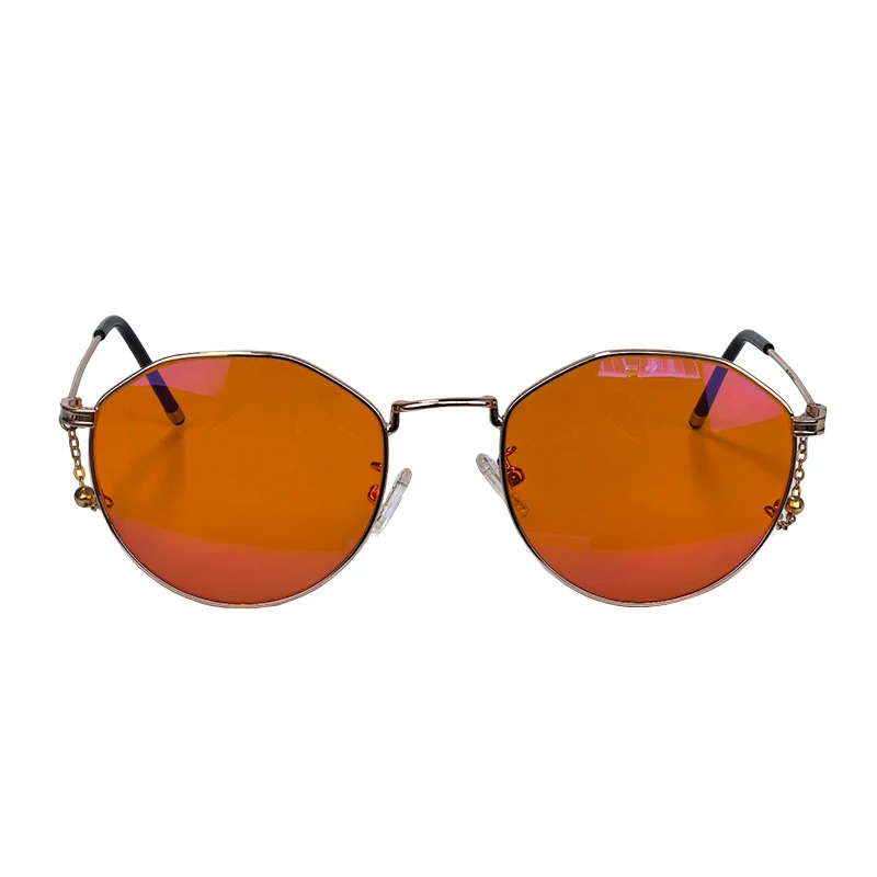 Orangefarbene Linse, Computer-Gaming, Nachtblaulicht-Filterbrille, Damen, verbessert Schlaflosigkeit, besserer Schlaf, Brille, Metallrahmen, klein – Detail 18