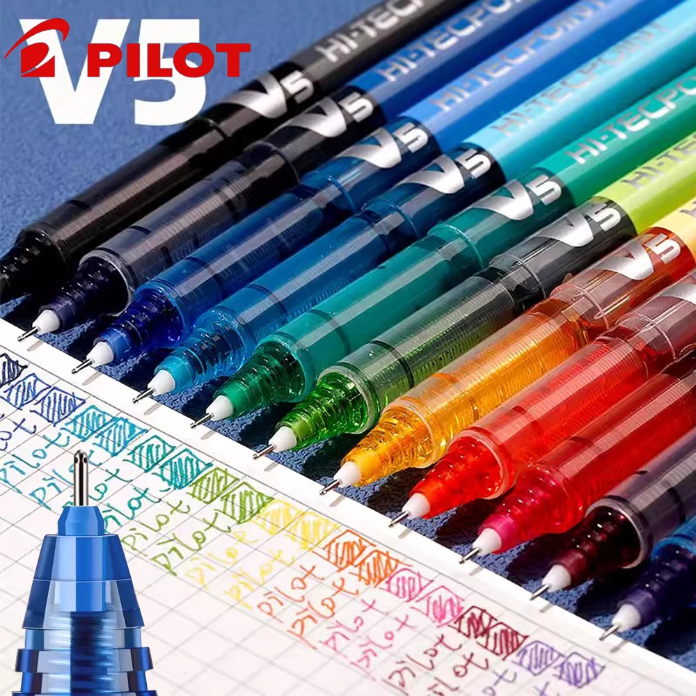 

12Pcs Japan PILOT Colors Gel Pen BX-V5 Straight Liquid Syringe Pen 0.5mm To Choose From Smooth Writing Stationery Back To School