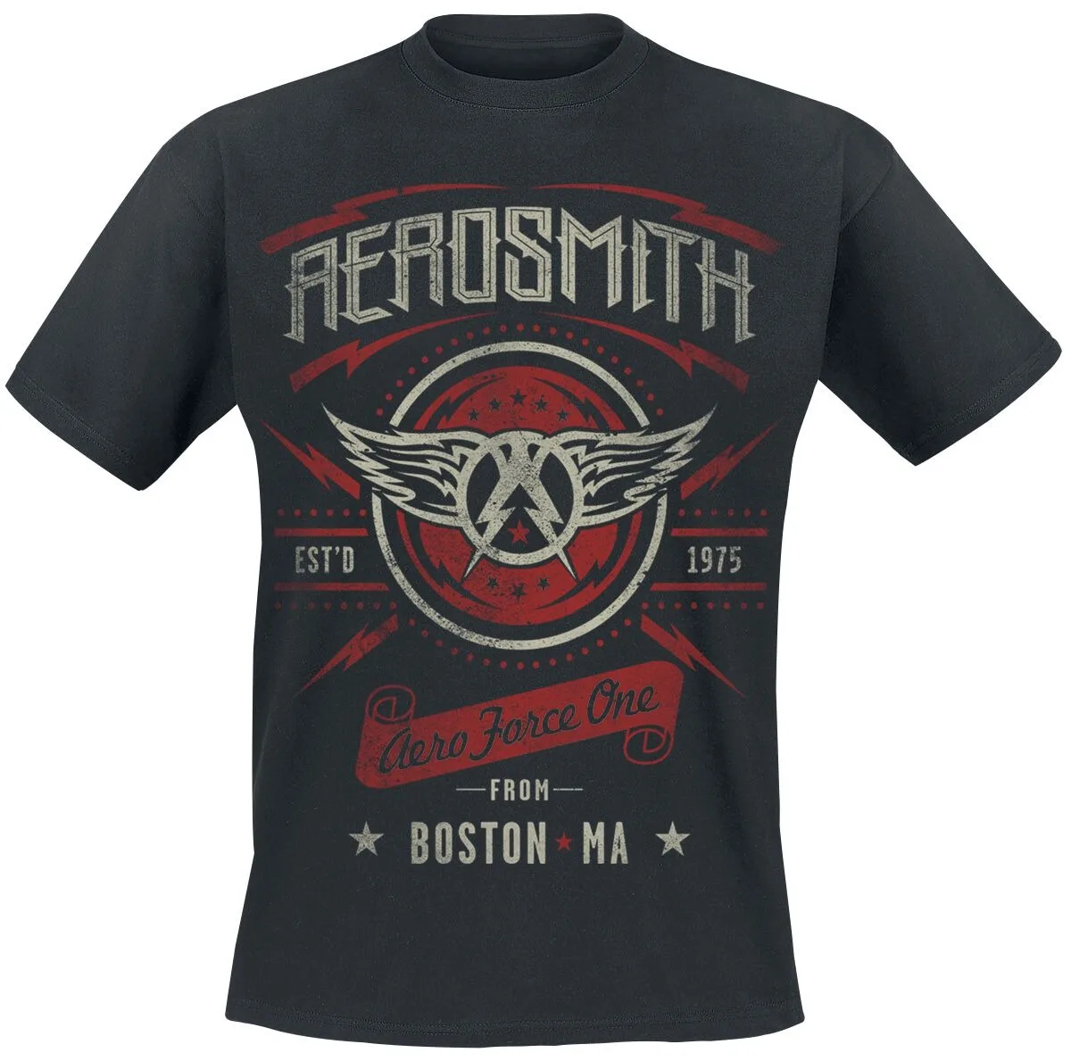 Aerosmith Aero Force One Badge Unisex-Baumwoll-T-Shirt mit Vintage-Print, Rock-Casual-T-Shirt