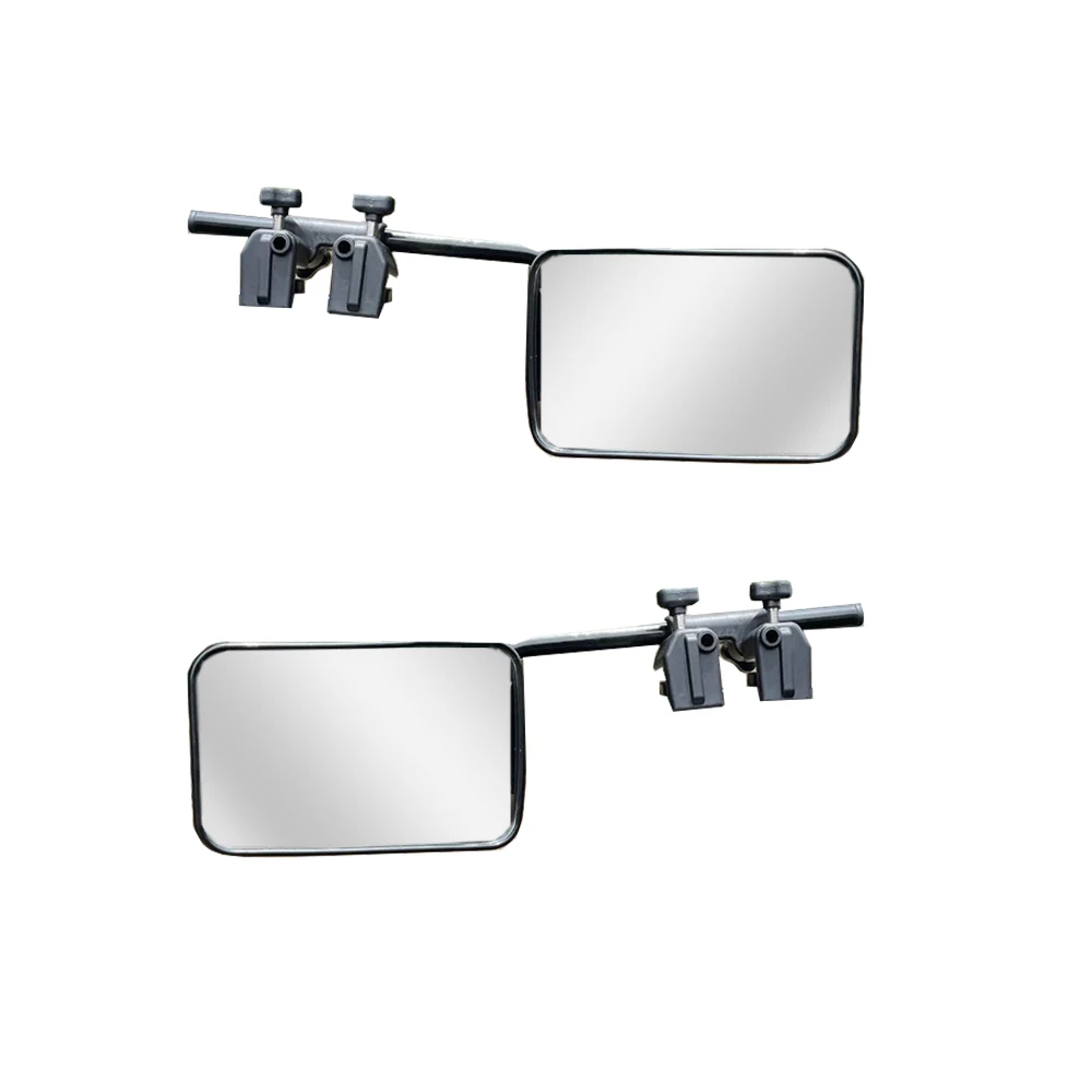 

2Pcs Universal Towing Mirrors Tow Mirror Adjustable Clip-on Rectangle Shape Side Mirror For Caravan Trailer Car Rear View Mirror