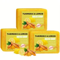 Savon à l'acide kojique au citron et au curcuma, visage et bain 2 en 1, hydratant en profondeur pour la peau, adapté à tous les Types de peau, 3 pièces 3
