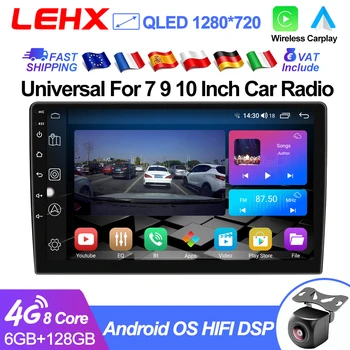 Radio de coche universal LEHX 7 9 10 pulgadas 2Din con CarPlay inalámbrico, Android Auto, 4G, WiFi, GPS, multimedia, Bluetooth, DSP, QLED, estéreo, autoradio. 1